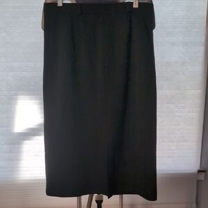 Vintage 70s Black Front Split Women's Skirt